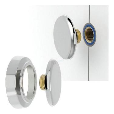 Imagem de Plug De Latao C/ Canopla Cromada Rosca 1/2 Blister C/ 1 Peca - Blukit