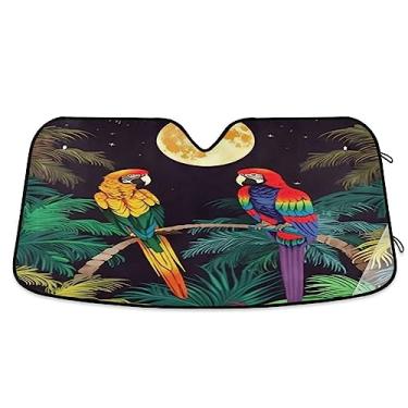 Imagem de Protetor solar de carro de selva tropical papagaio, proteção UV para carro, protetor solar para para-brisas de carro, acessórios de verão para carro