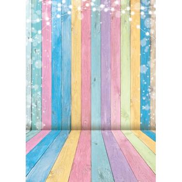 Imagem de INRUI Pano de fundo colorido para fotografia de madeira, pastel, de madeira, para crianças, aniversário, chá de bebê, decoração de festa (20 x 3 m)