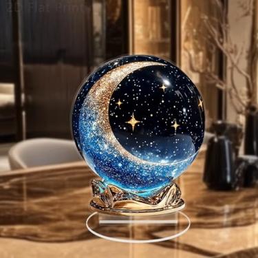 Imagem de Céu estrelado lua e estrelas decoração de mesa acrílica, adequado para decoração de casa na sala de estar ou escritório. Escolha de presente ideia: Halloween, Natal, aniversário, aniversário, dia dos