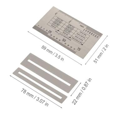 Imagem de Cosiki Ferramenta de Medição de Cordas de Guitarra de Aço Inoxidável Durável Com Protetores de Traste, Ferramenta de Medição Prática para Luthiers DIY, Guitarristas
