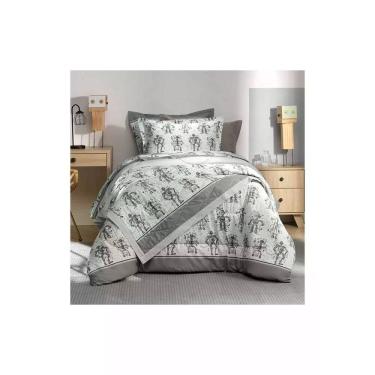Imagem de Kit Cobre Leito Colcha Solteiro Karsten Robôs 180 Fios