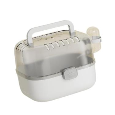 Imagem de Fxzqgnh Gaiola para Hamster com Bebedouro, Habitat Multifuncional Respirável para Hamsters, Estojo de Transporte para Pequenos Animais, Ratos E Gerbos, Cinza