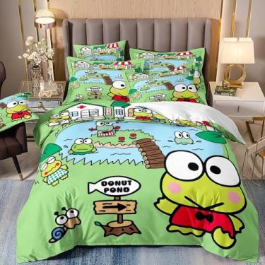 Imagem de honey qiao Conjunto de edredom Queen com desenho de sapo e caracol, macio, aconchegante, para crianças, meninos, meninas e adolescentes