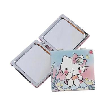 Imagem de Espelho De Maquiagem Portátil Dobrável HelloKitty Com Luz Pequena Para