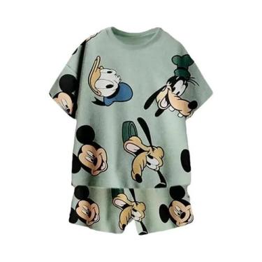 Imagem de Conjunto De Camiseta E Shorts Com Estampa Do Pato Donald Para Crianças