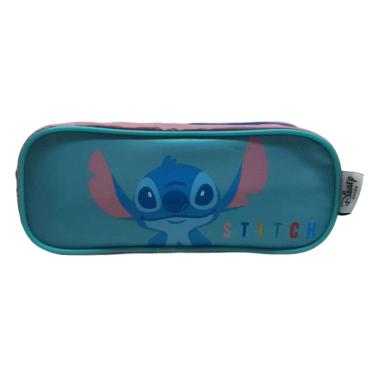 Imagem de Estojo Escolar Duplo Stitch Azul e Rosa School Basics