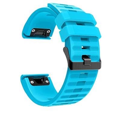 Imagem de ANZOAT Pulseira de relógio de ajuste rápido e fácil para Garmin Enduro/Tactix Delta Pulseira para Garmin Descent MK1 MK2 MK2i Pulseira 26mm Correa (Cor: Azul celeste, Tamanho: 26mm)