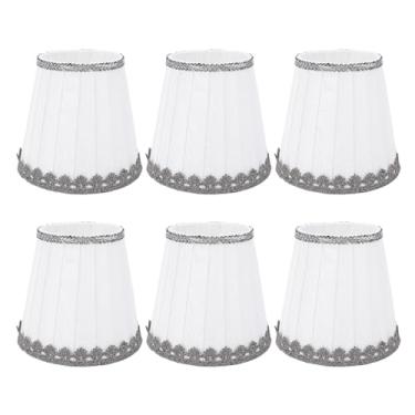 Imagem de aqxreight 6 Peças de Abajur de Tecido Com Clipe Em Abajur Decorativo Plissado para de Mesa Luminária de Chão Universal Montada na Parte Superior Acessórios de Decoração Criando Clássico Aconchegante