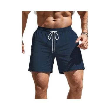 Imagem de Bermudas Masculinas De Cor Sólida, Ajuste Regular, Confortáveis Para U