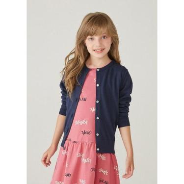 Imagem de Cardigan Infantil Menina Em Tricô - hering, Azul, 012