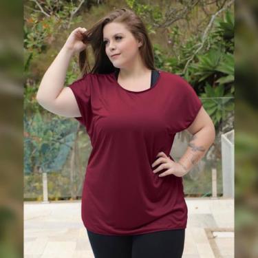 Imagem de Blusa Camiseta Básica Feminina Plus Size Dry Fit Seca Rápido - Fitmoda