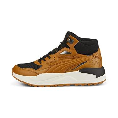 Imagem de PUMA Tênis feminino X-Ray Speed Mid Winter, Desert Tan-Puma Tan-Puma Preto-Ébano Sussurro Branco, 10.5