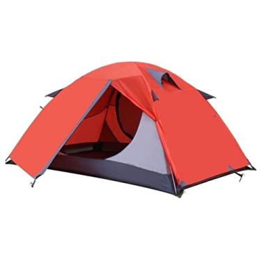 Imagem de AkosOL Tendas para acampamento, praia, barraca à prova de chuva, poste de alumínio 8,5, barraca de acampamento familiar, equipamento de acampamento, 2 pessoas, caminhadas, barraca ao ar livre, barraca