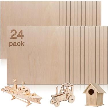 Imagem de Vemkyrio 24 peças de madeira compensada de bétula báltica, 12 x 12 x 1/8 polegadas - madeira inacabada de bétula de 3 mm de espessura para artesanato, corte e gravação a laser, projetos esco