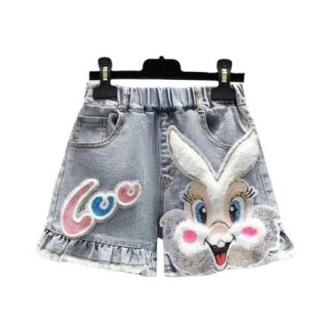 Imagem de Calças De Algodão Para Menina Bebê, Jeans Macio Com Estampa De Cisne E