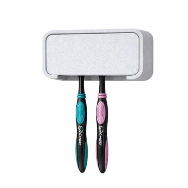 Imagem de Porta Escovas de Dente de Parede Sem Furo Branco – Suporte para até 4 Escovas