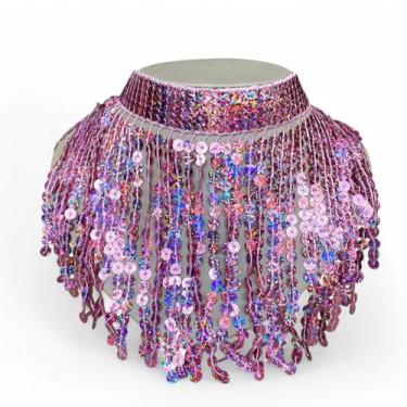 Imagem de Chocker Feminina Franjas Paetês Carnaval Coloridas - Lika Bijuterias, 