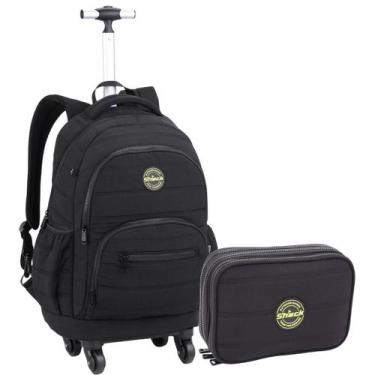 Imagem de Kit Material Escolar Juvenil com Mochila de Rodinhas Alça Telescópica 