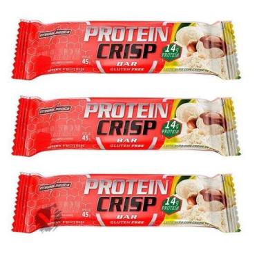Imagem de Kit 3 Barra Protein Crisp Bar Leite Ninho E Avela 45g Integralmedica