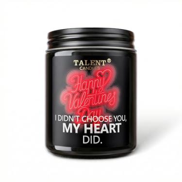 Imagem de Vela perfumada romântica dos namorados - Cera de soja natural em frasco com fragrância de rosa pêssego doce para decoração de casa, quarto, sala de estar. Design de mensagem sincera, 240 g, tempo de