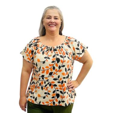 Imagem de Blusa Feminina Ciganinha Manga Curta Estampada - Coalizão Fashion, Est