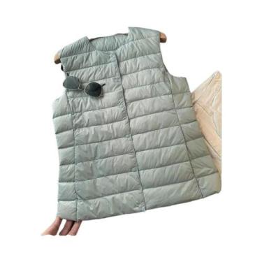 Imagem de Colete Feminino Leve De Pluma Sem Mangas Quente Para Outono Inverno - 