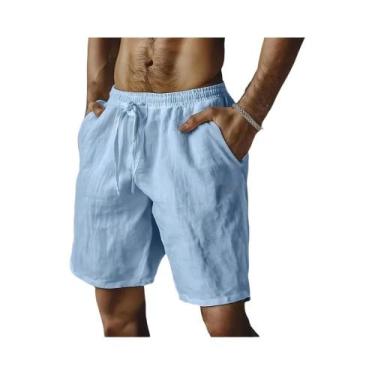 Imagem de Bermudas Masculinas Leves E Respiráveis De Cor Sólida Para O Verão, Ca