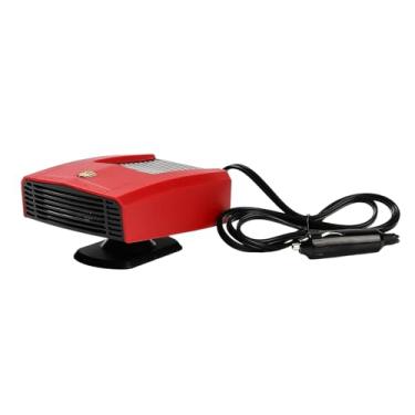 Imagem de Descongelador de aquecedor de carro JSCARLIF 12V, desembaçador de para-brisa portátil de 150 W com rotação de 360°, plugue de isqueiro para descongelamento rápido de inverno (vermelho)