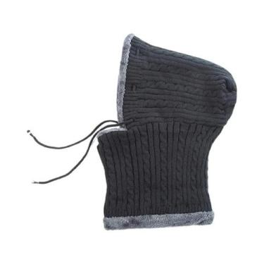 Imagem de Gorro De Inverno Unissex Tricotado Com Proteção De Pescoço Forrada De 