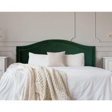 Imagem de Cabeceira Casal Curva Luxo 140x60 Veludo Verde - Tachas Fumê