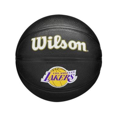 Imagem de Bola de Basquete Wilson NBA Team Tribute Mini Black Lakers 3