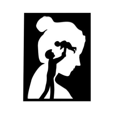 Imagem de Quadro Alto Relevo Em Madeira Sala Pensamento 28X22 - JABB