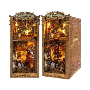 Imagem de Kit DIY Retrô De Miniatura 3D: Nicho De Livros, Casa De Bonecas De Mad