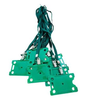 Imagem de Kit 12 Porta Crachá Rígido Com Cordão Horizontal e Vertical - NoBrand,