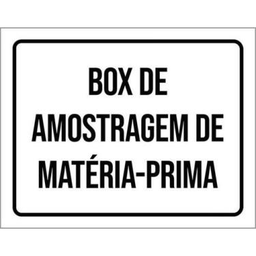 Imagem de Kit 3 Placas Sinalização - Box Amostragem Matéria Prima - Sinalizo