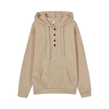 Imagem de Moletom feminino europeu e N de manga comprida solto casual com capuz 
