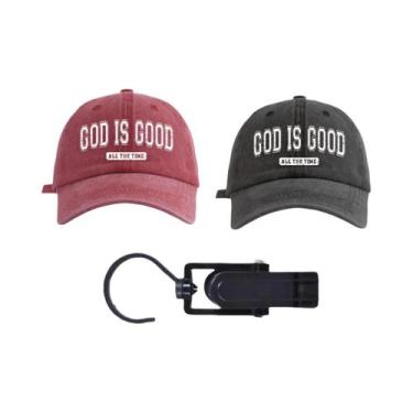 Imagem de Boné Ajustável Com Estampa 'God Is Good', Casual E Moderno, Lavado À Á