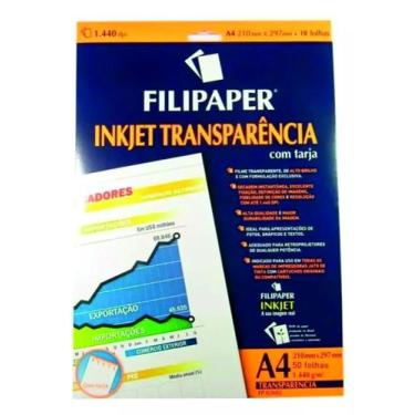 Imagem de Transparência Jato de Tinta com Tarja Filipaper 50 folhas