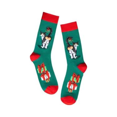 Imagem de Meias Esportivas De Algodão Unissex Com Estampa Divertida De Cabeça De