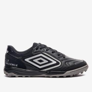 Imagem de Chuteira Society Umbro Pro Challenge Uptake Unissex, Preto, Cinza, 40