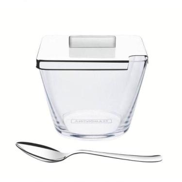 Imagem de Açucareiro Tramontina Quadrata Transparente Com Colher Aço Inox