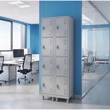 Imagem de Armário Multiuso de Aço com 8 Portas Qualidade - W3, Cinza