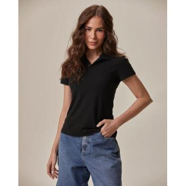 Imagem de Blusa Polo Básica Feminina Com Peitilho Em Piquet Stretch - Malwee, Pr