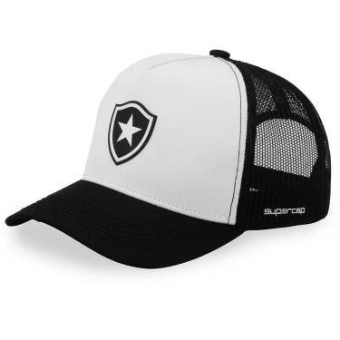 Imagem de Boné Botafogo Aba Curva SuperCap Silkado escudo - Preto/branco-Unissex