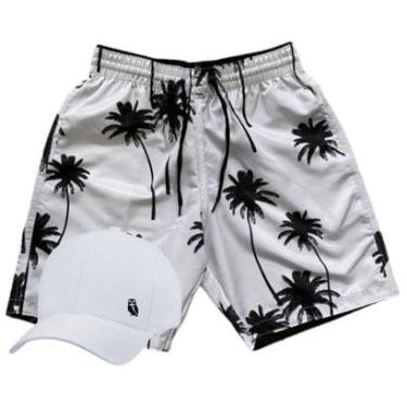 Imagem de Kit Short Tactel Moda Praia Masculino e Boné Aba Curva-Masculino