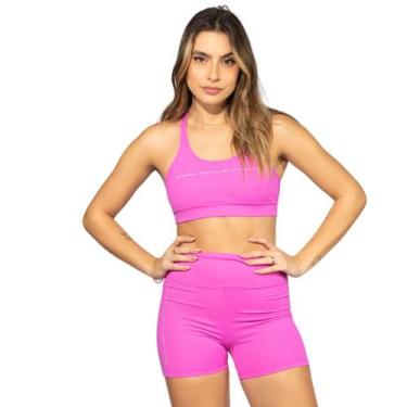 Imagem de Kit Top Feminino + Shorts Academia com Elastano Zero Transparencia Fit