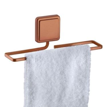 Imagem de Toalheiro Porta Toalha 25cm Suporte Com Fixação Adesiva Organizador De