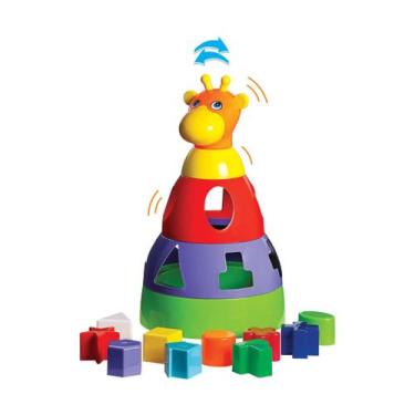Imagem de Brinquedo Educativo, Girafa Didática com Blocos, Cores Sortidas, Solap