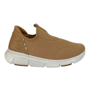 Imagem de Tênis Comfort Flex 2590302 Feminino Bege casual super leve, 36